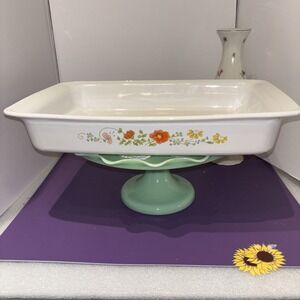 VTG Corning Ware Wildflower Large Open Roaster Lasagna Pan Casserole Dish A-21